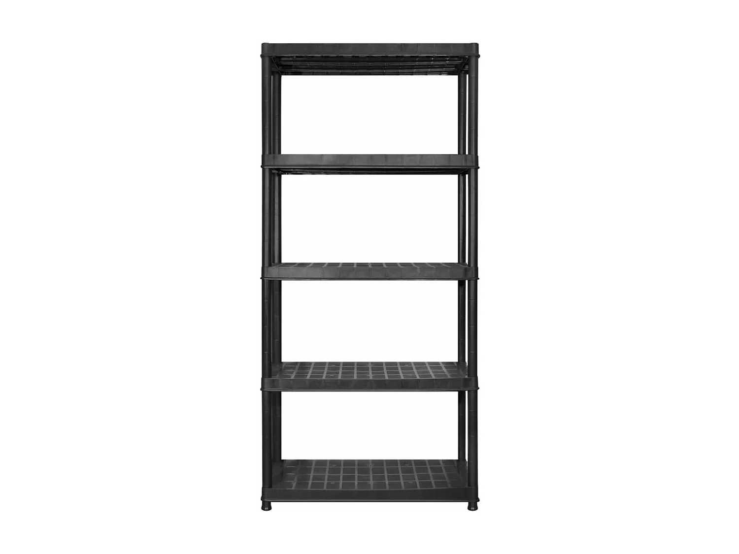 Scaffale portaoggetti a 5 ripiani Nero 255x40x185 cm Plastica