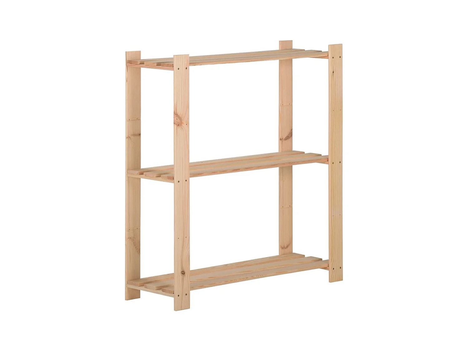 étagère de stockage 3 niveaux 80x28,5x90 cm Bois de pin massif