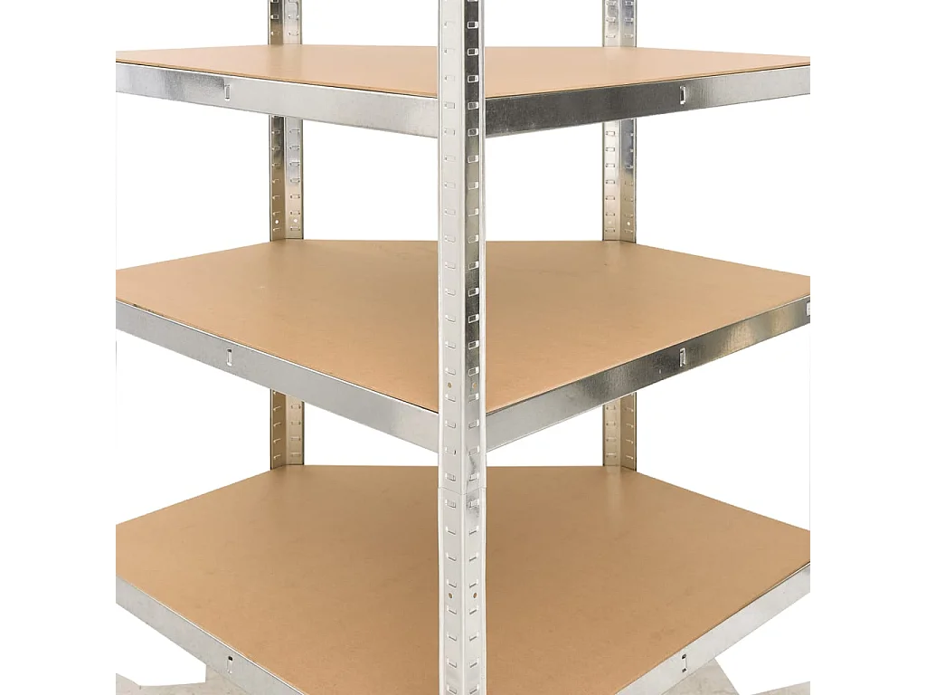 étagère d'angle 5 niveaux Argenté Acier et bois d'ingénierie