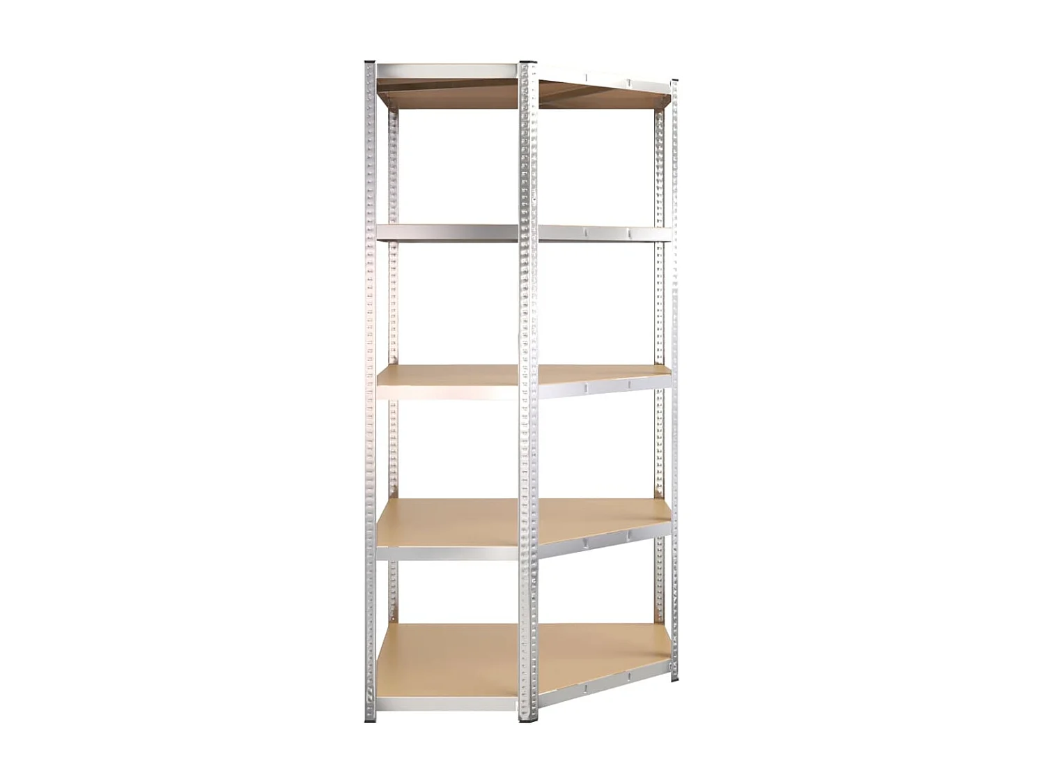 étagère d'angle 5 niveaux Argenté Acier et bois d'ingénierie