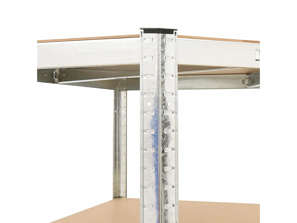 étagère d'angle 5 niveaux Argenté Acier et bois d'ingénierie