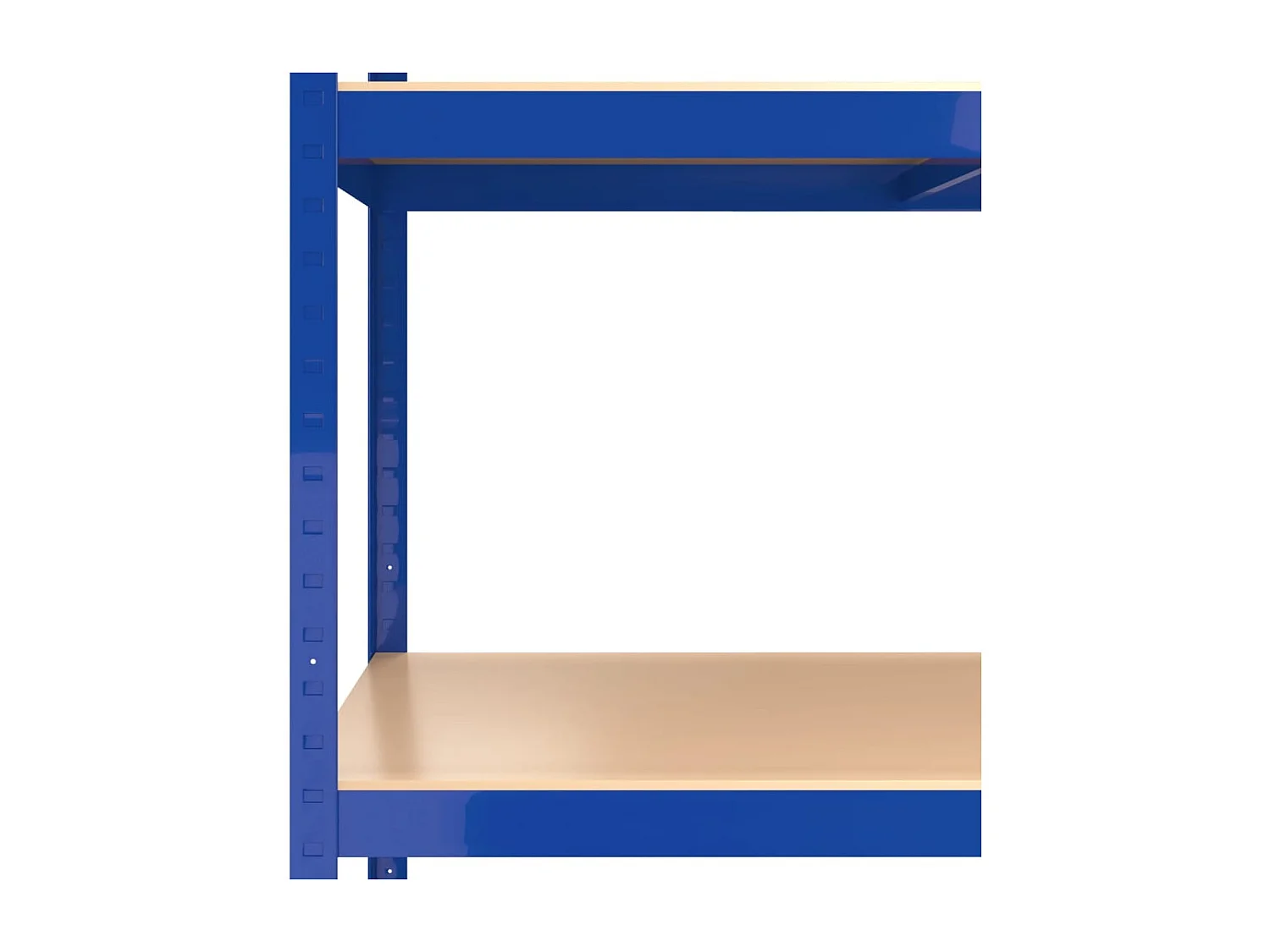 5-stöckige Regale, 2 Stück, blau, Stahl und Holzwerkstoff