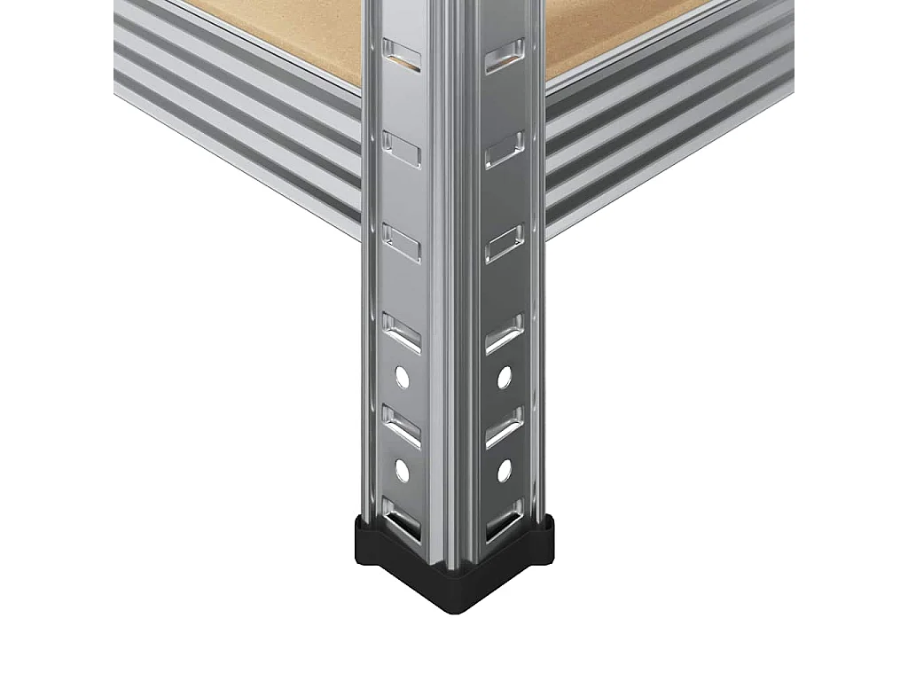 5-stöckige Lagerregale, 4-tlg., Stahl, Holzwerkstoff