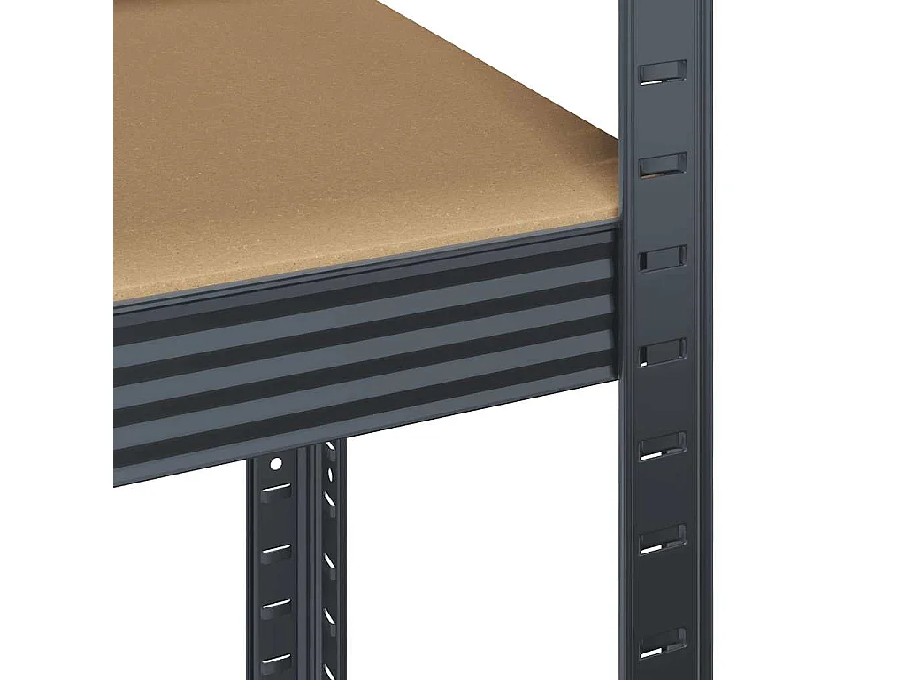 Scaffali portaoggetti a 5 ripiani 2 pezzi in acciaio antracite e legno