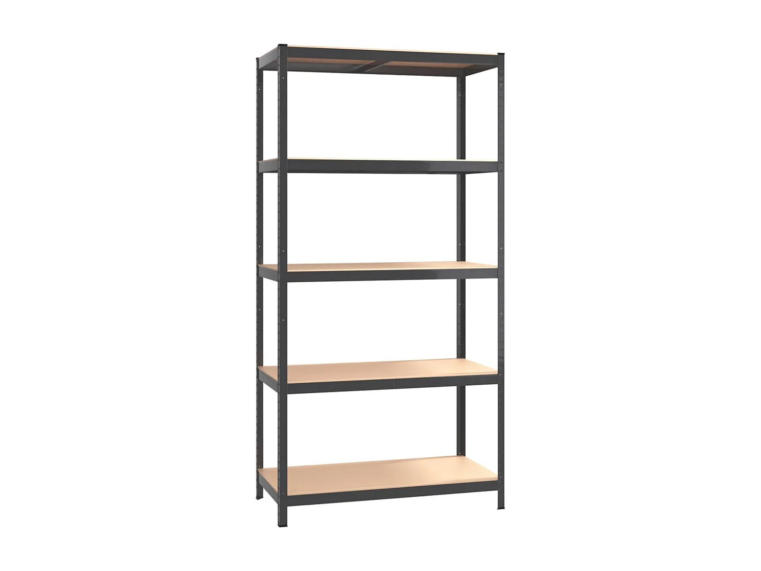 Prateleiras de 5 níveis 3 peças de aço antracite e madeira projetada