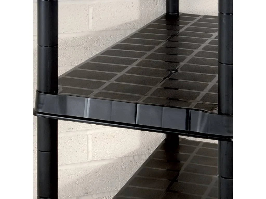 étagère de rangement à 5 niveaux Noir 85x40x185 cm Plastique