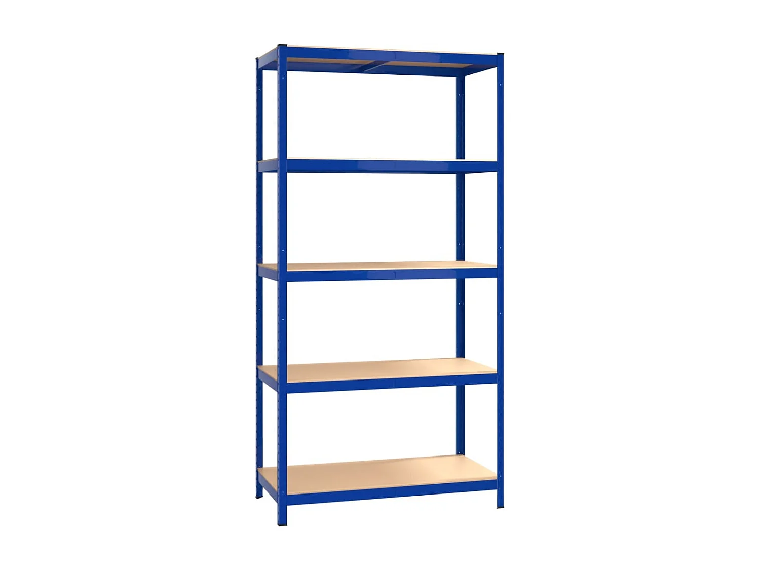 étagères à 5 niveaux 3 pcs Bleu Acier et bois d'ingénierie