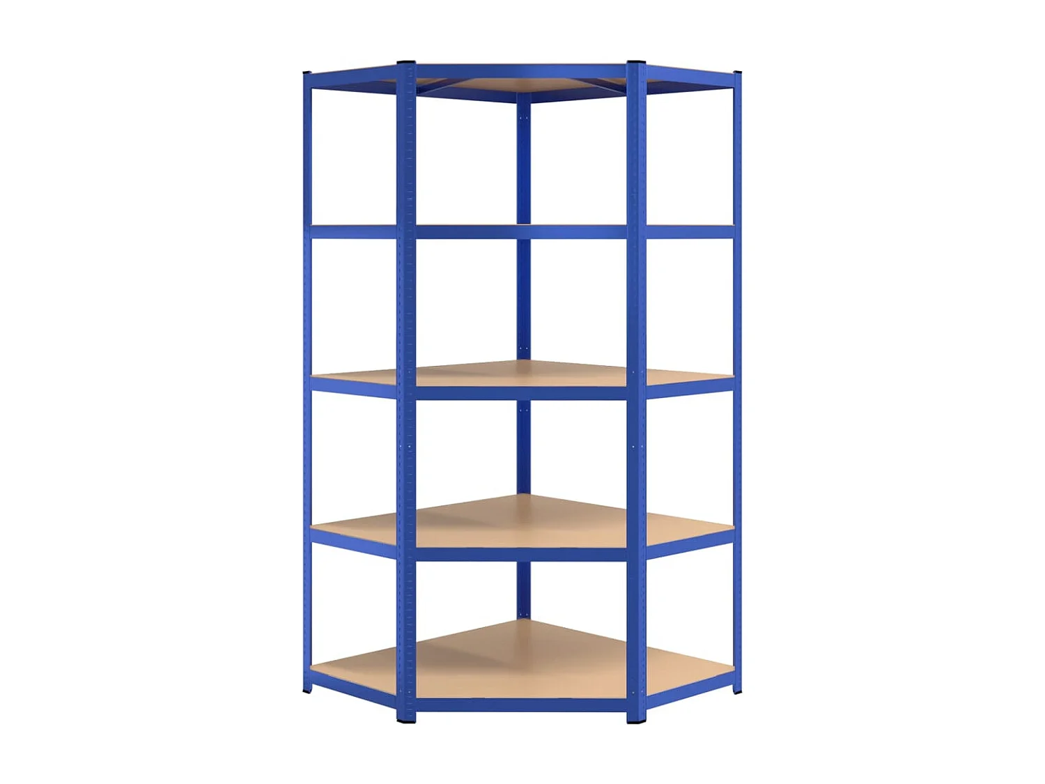 étagères à 5 niveaux 4pcs Bleu Acier et bois d'ingénierie