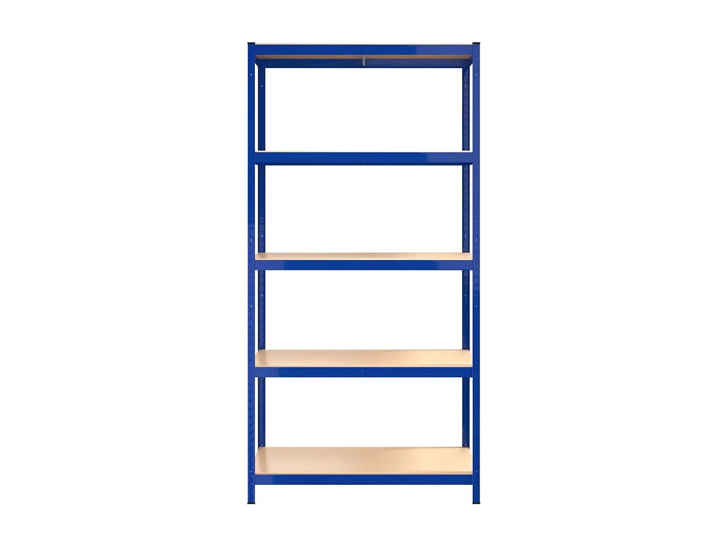 étagères à 5 niveaux 4pcs Bleu Acier et bois d'ingénierie