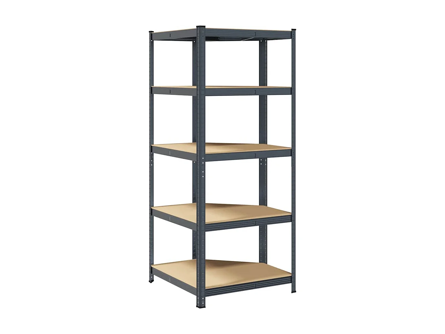 Eckregal 5-stöckig Anthrazit Stahl Holzwerkstoff