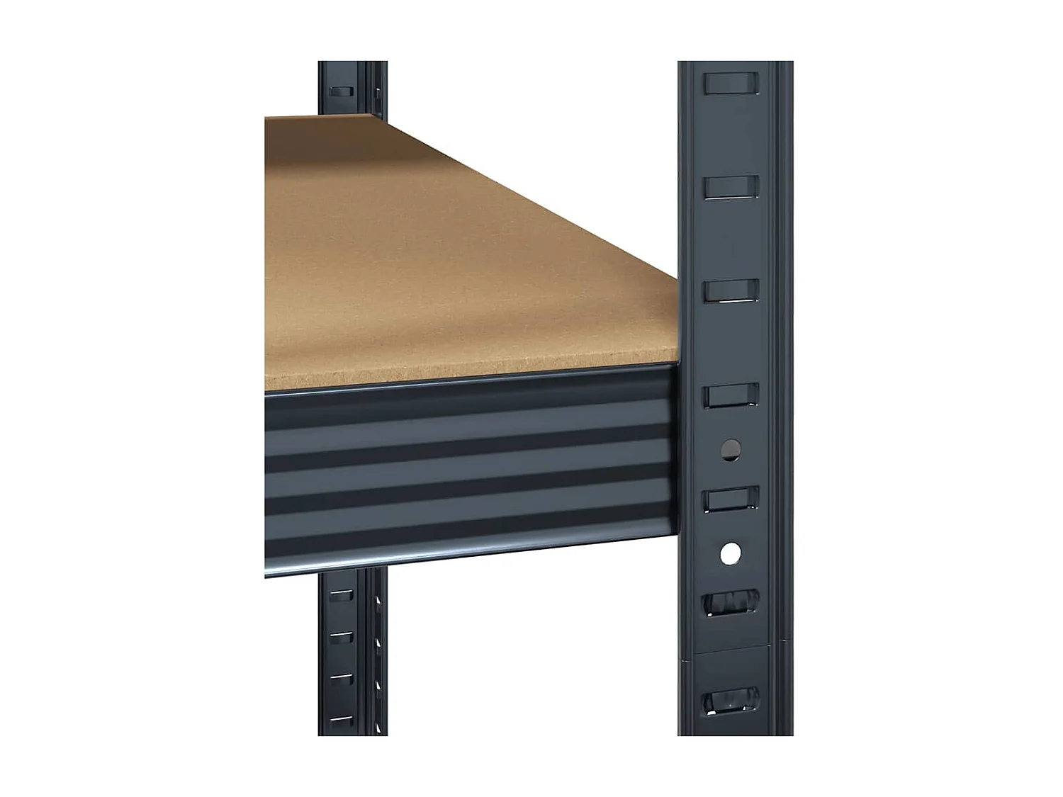 Eckregal 5-stöckig Anthrazit Stahl Holzwerkstoff