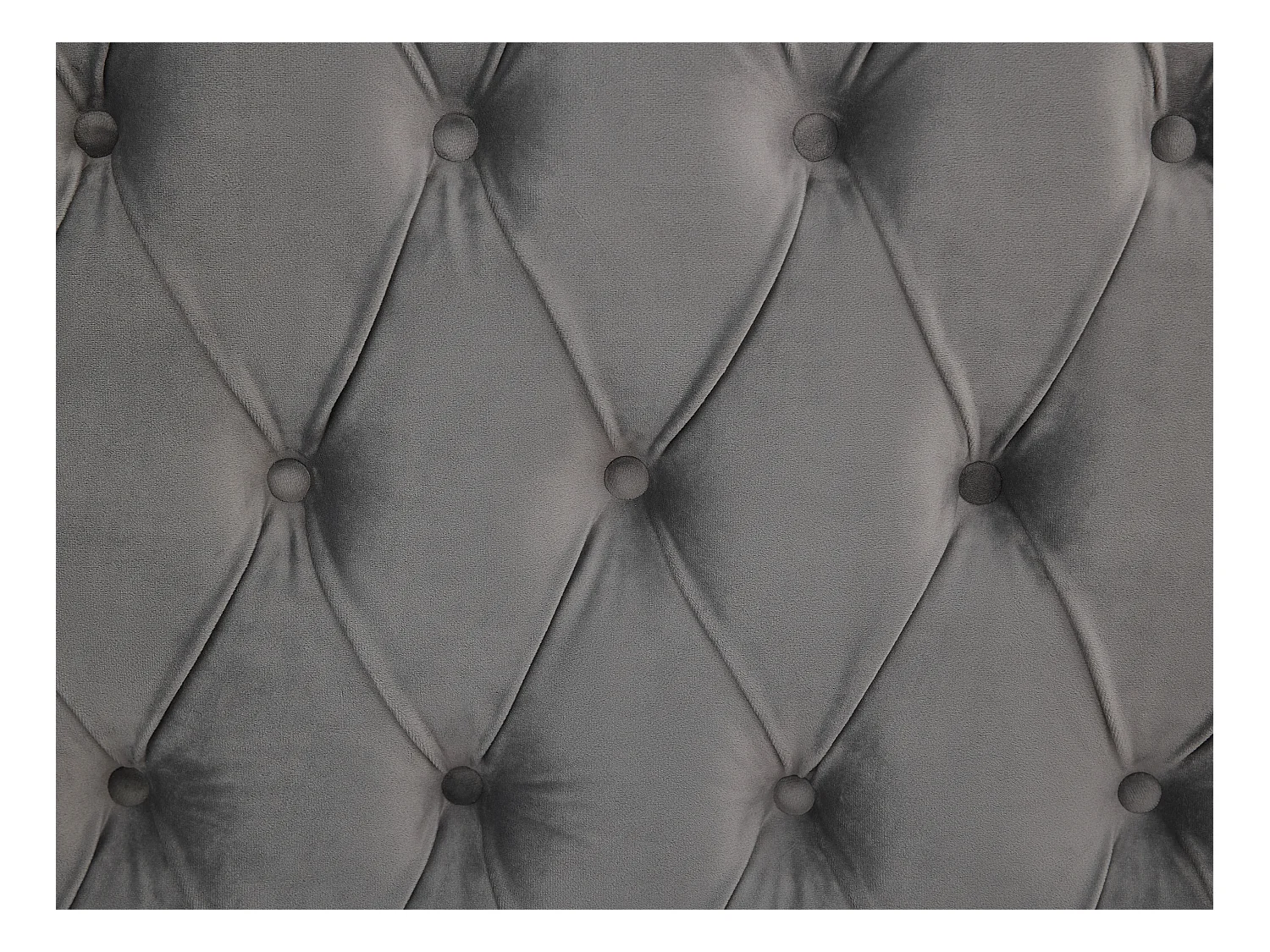 Bed met opbergruimte Chesterfield 180 x 200 cm - Velours - Grijs + matras - DULENI