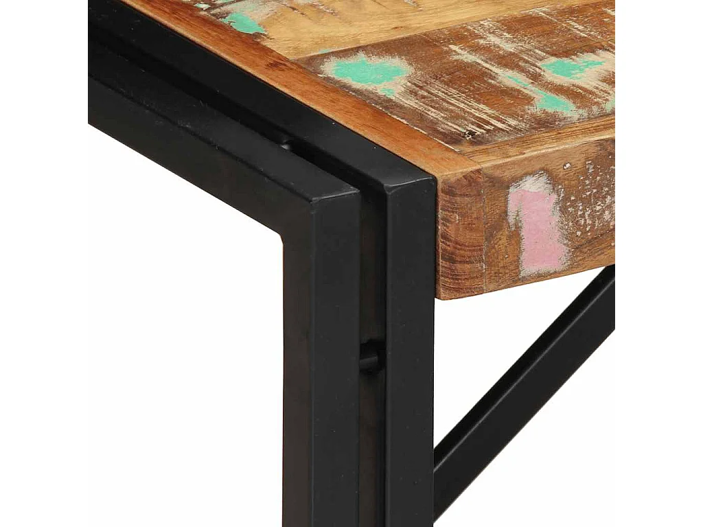 Tavolino multicolore 80x40x35 cm in legno massello di recupero