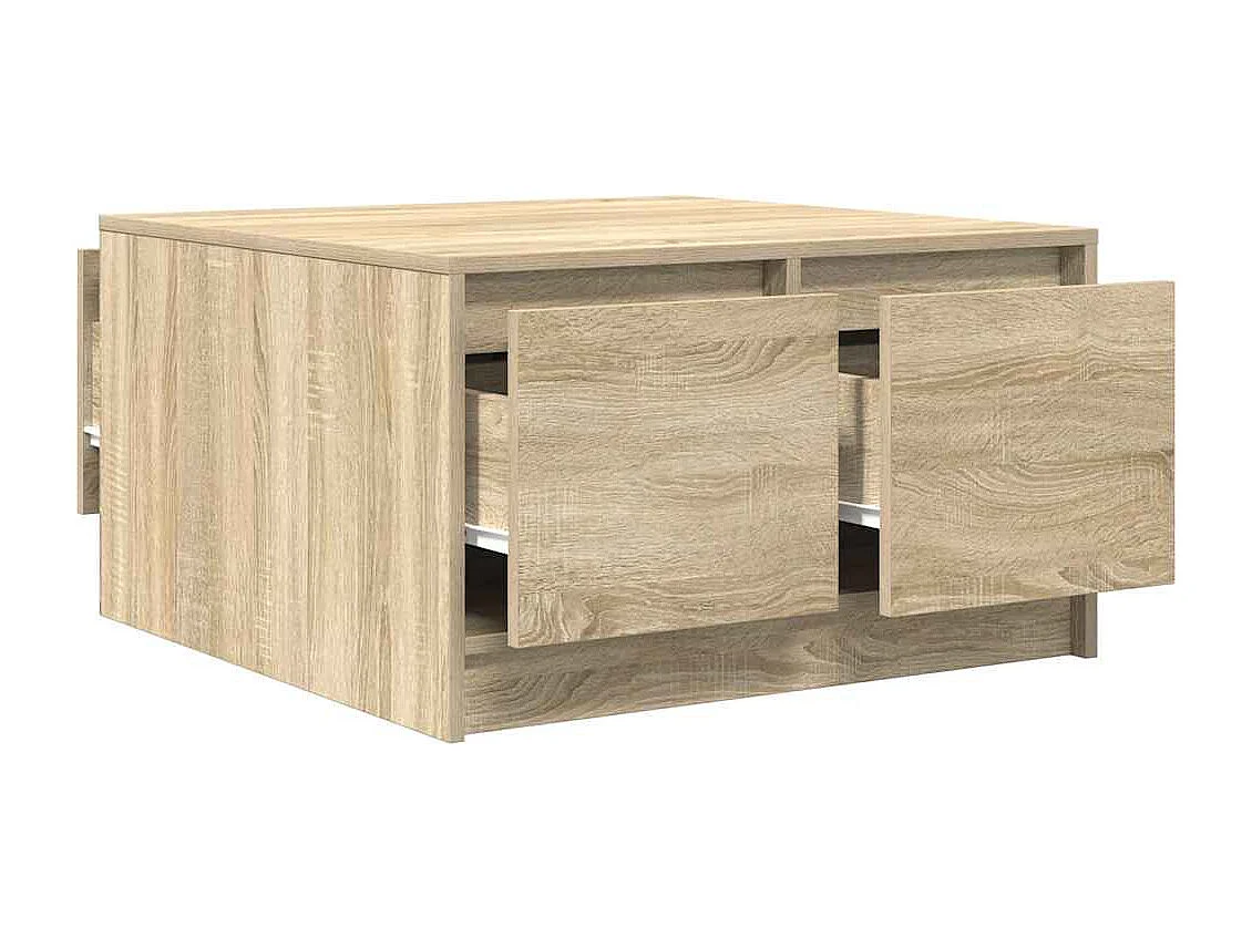 Tavolino con cassetti rovere sonoma 70,5x70x40 cm