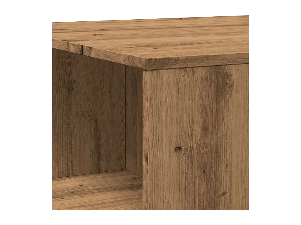 Table basse chêne artisanal 90x67x33 cm bois d'ingénierie