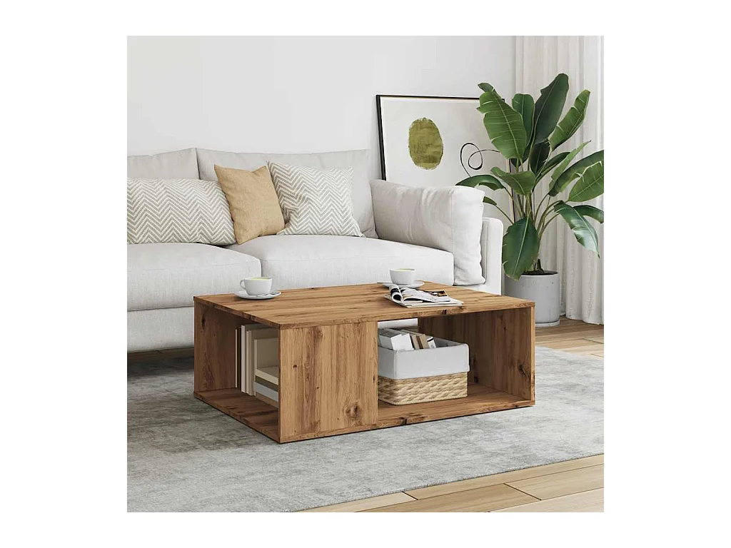 Tavolino artigianale in rovere 90x67x33 cm in legno ingegnerizzato