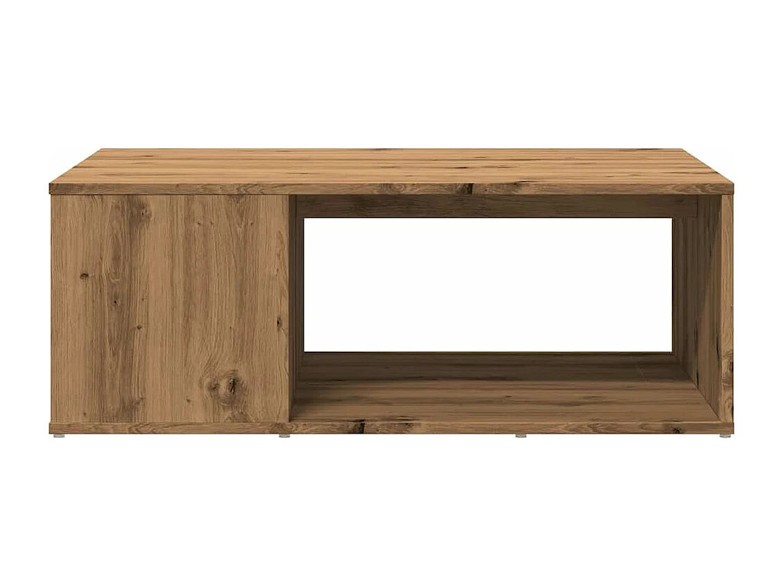 Table basse chêne artisanal 90x67x33 cm bois d'ingénierie