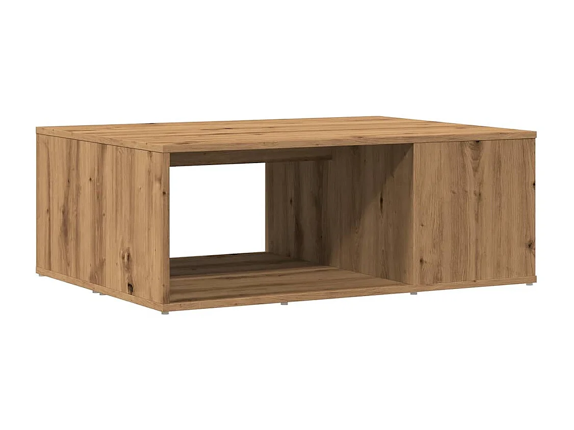 Table basse chêne artisanal 90x67x33 cm bois d'ingénierie