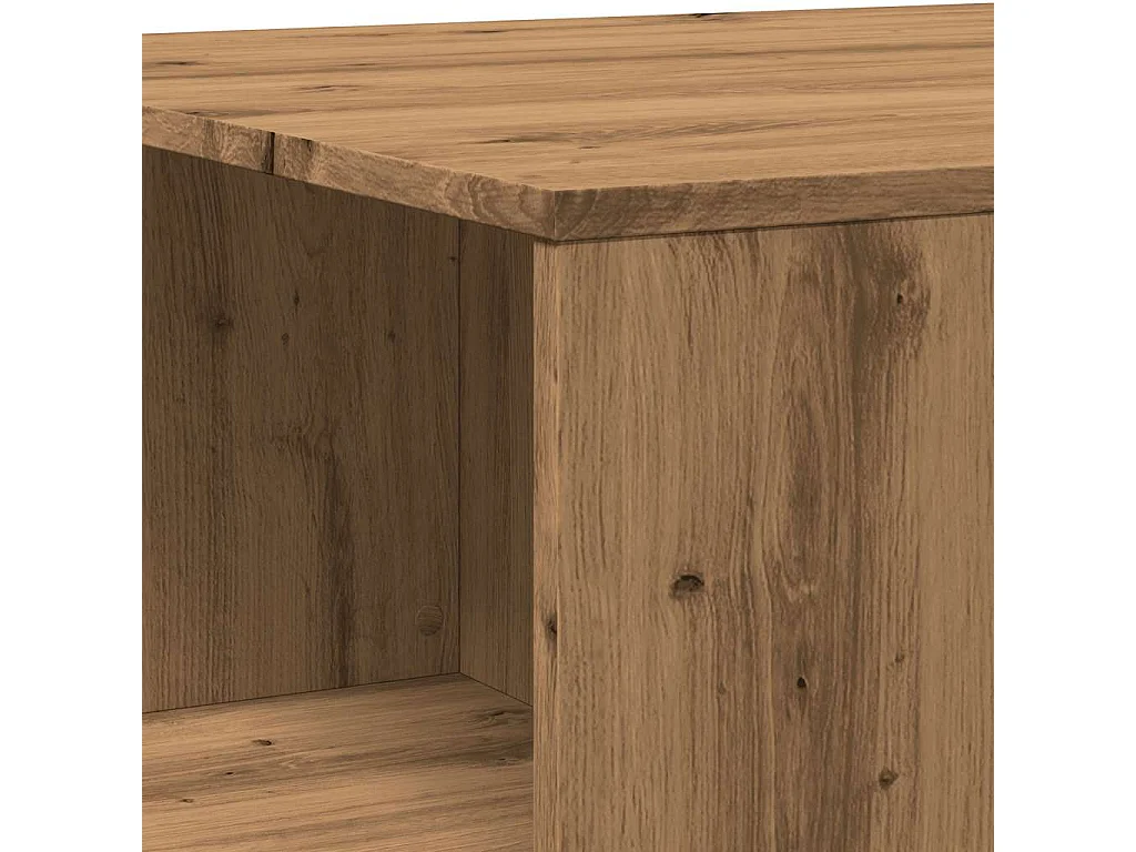 Table basse chêne artisanal 90x67x33 cm bois d'ingénierie