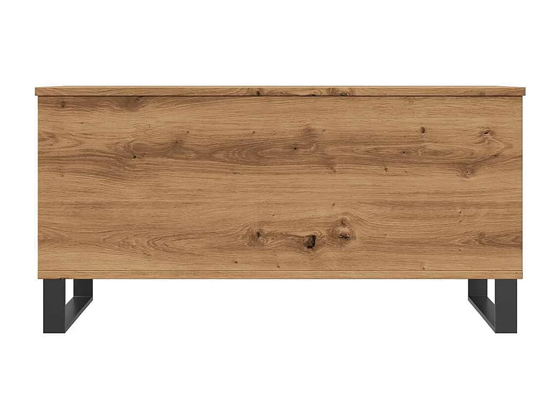 Table basse chêne artisanal 90x44,5x45 cm bois d'ingénierie