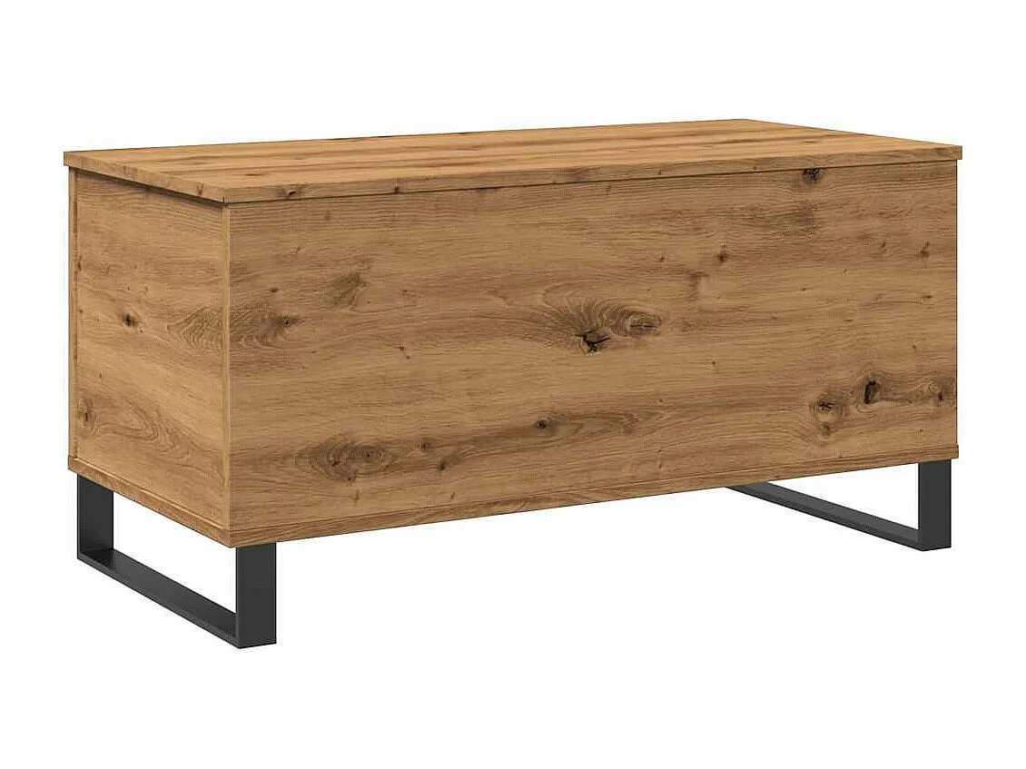 Table basse chêne artisanal 90x44,5x45 cm bois d'ingénierie