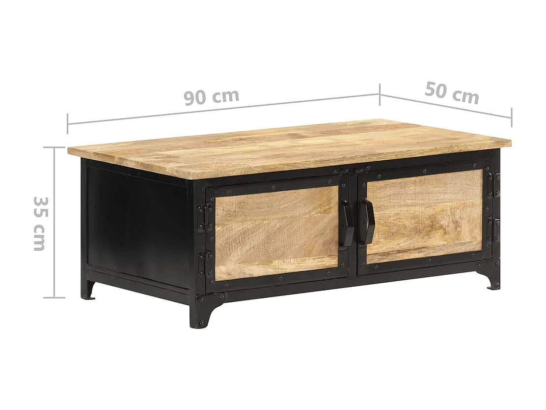 Mesa de centro 90x50x35 cm Madeira maciça de manga