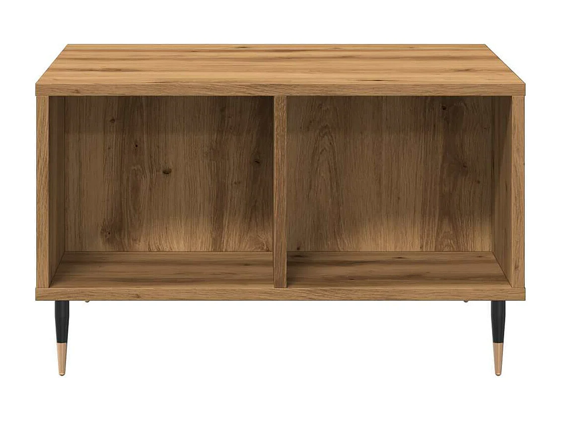 Table basse chêne artisanal 60x50x36,5 cm bois d'ingénierie