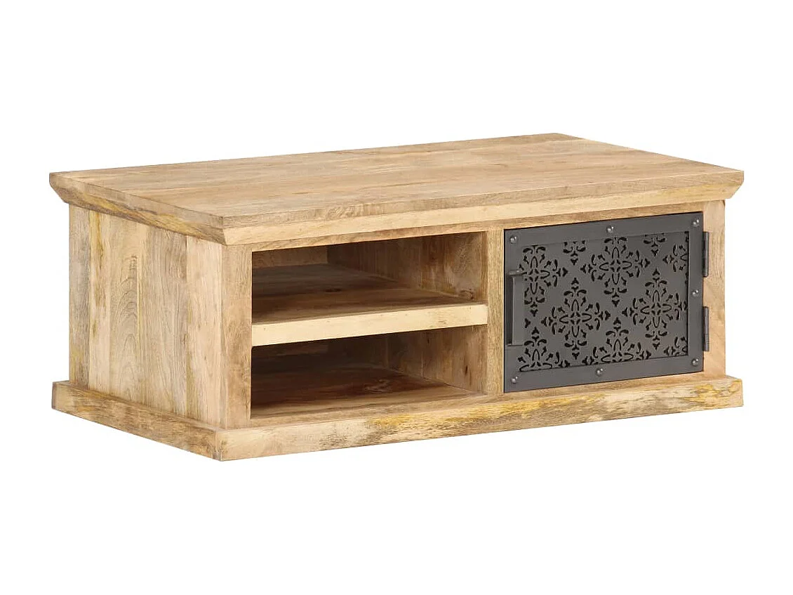 Tavolino con anta 90x50x35 cm Legno massello di mango