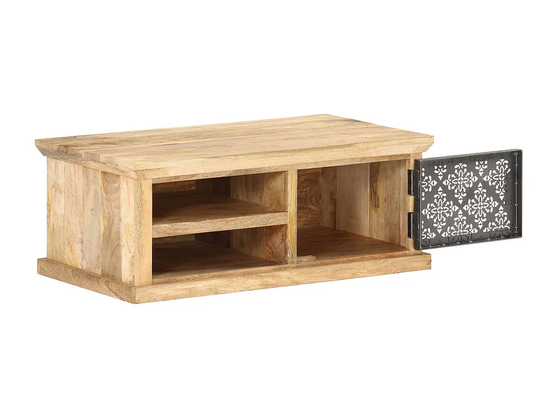 Tavolino con anta 90x50x35 cm Legno massello di mango