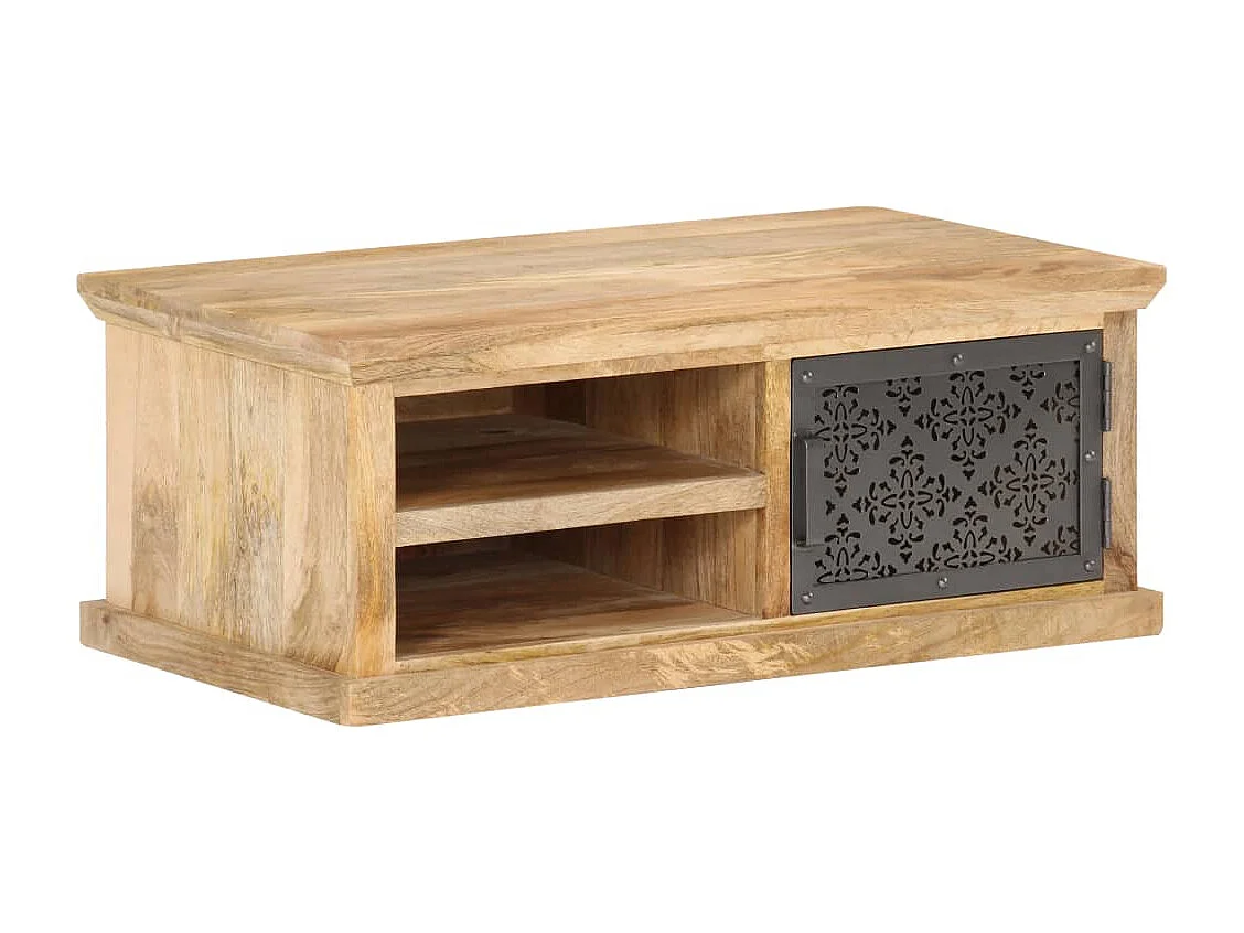 Tavolino con anta 90x50x35 cm Legno massello di mango