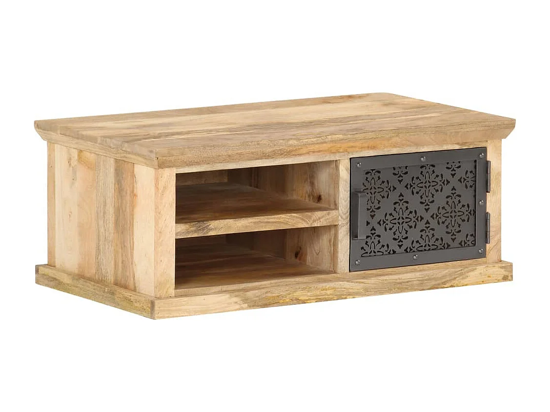 Tavolino con anta 90x50x35 cm Legno massello di mango