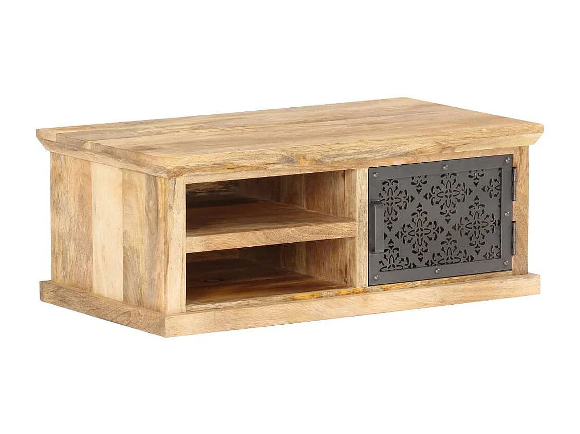 Tavolino con anta 90x50x35 cm Legno massello di mango