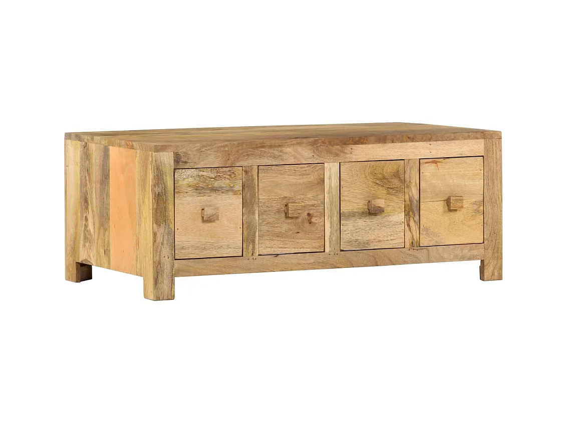 Table basse avec 4 tiroirs 90x50x35 cm Bois solide de manguier