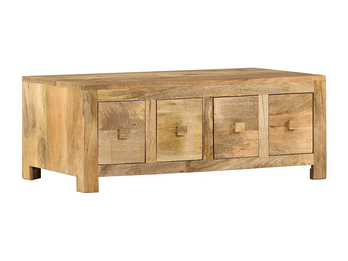 Table basse avec 4 tiroirs 90x50x35 cm Bois solide de manguier