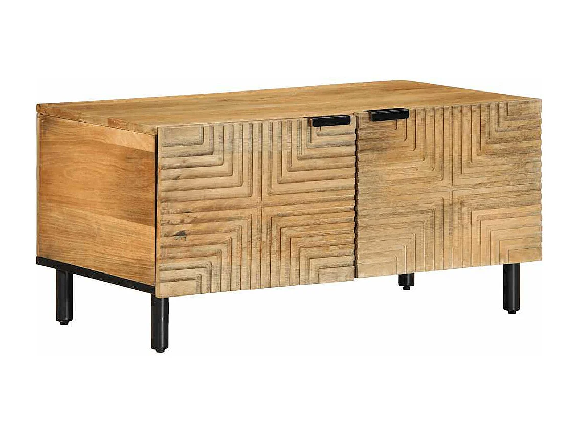 Table basse marron 80x50x40 cm bois de manguier massif