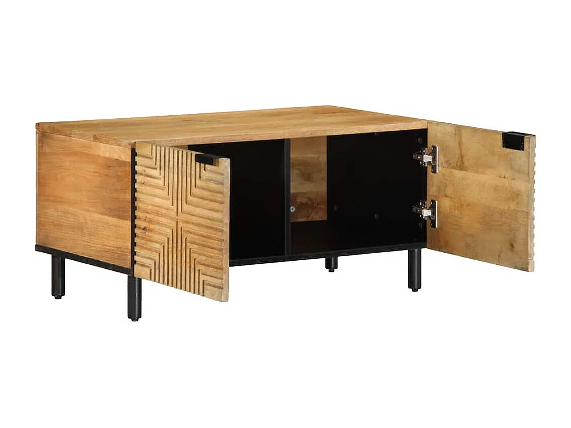 Table basse marron 80x50x40 cm bois de manguier massif