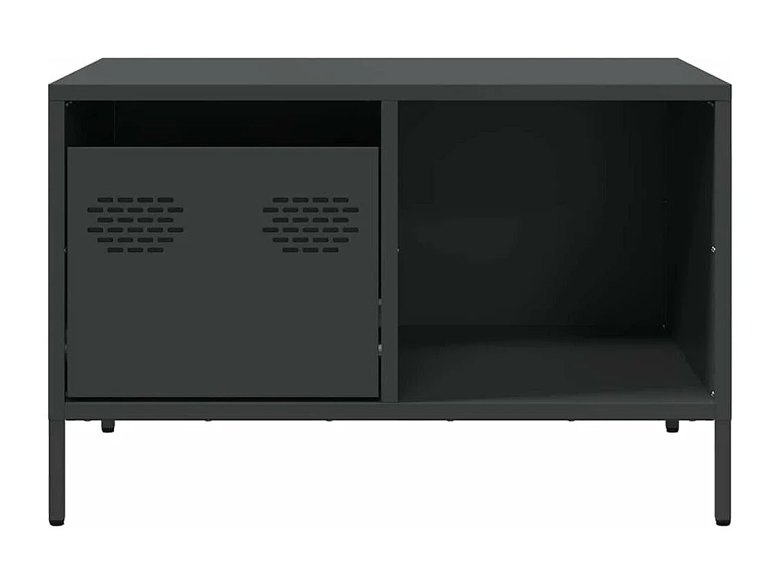 Table basse noir 68,5x50x43,5 cm acier laminé à froid