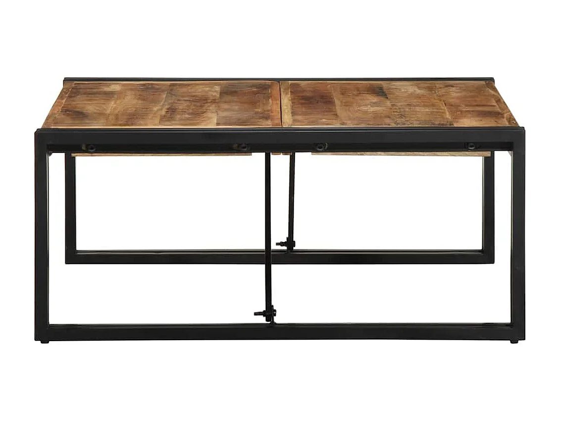 Table basse 80x80x35 cm bois de manguier massif brut