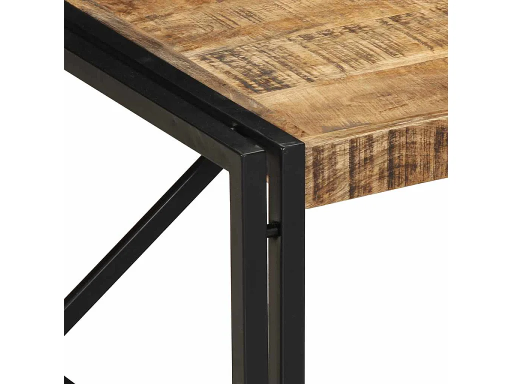 Table basse 80x80x35 cm bois de manguier massif brut