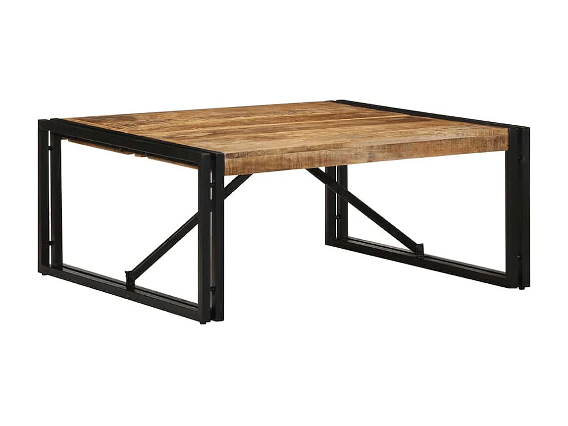 Table basse 80x80x35 cm bois de manguier massif brut