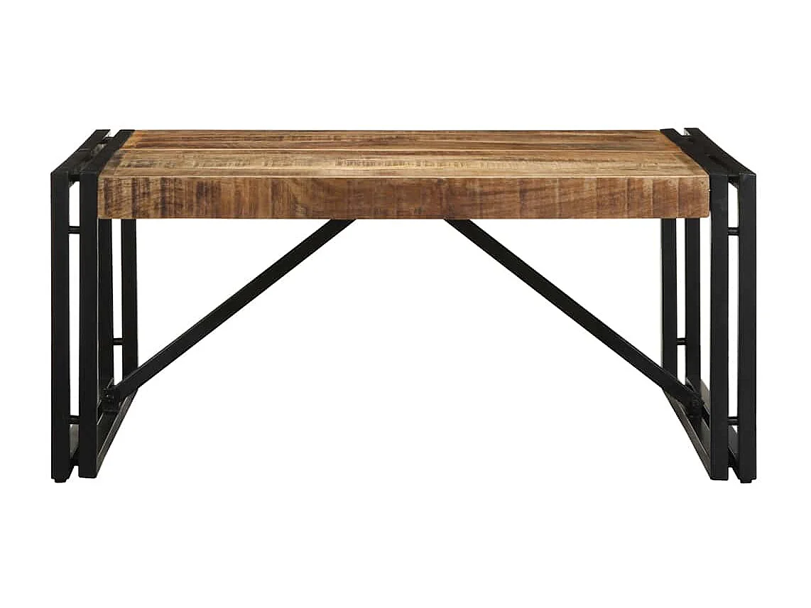 Table basse 80x80x35 cm bois de manguier massif brut