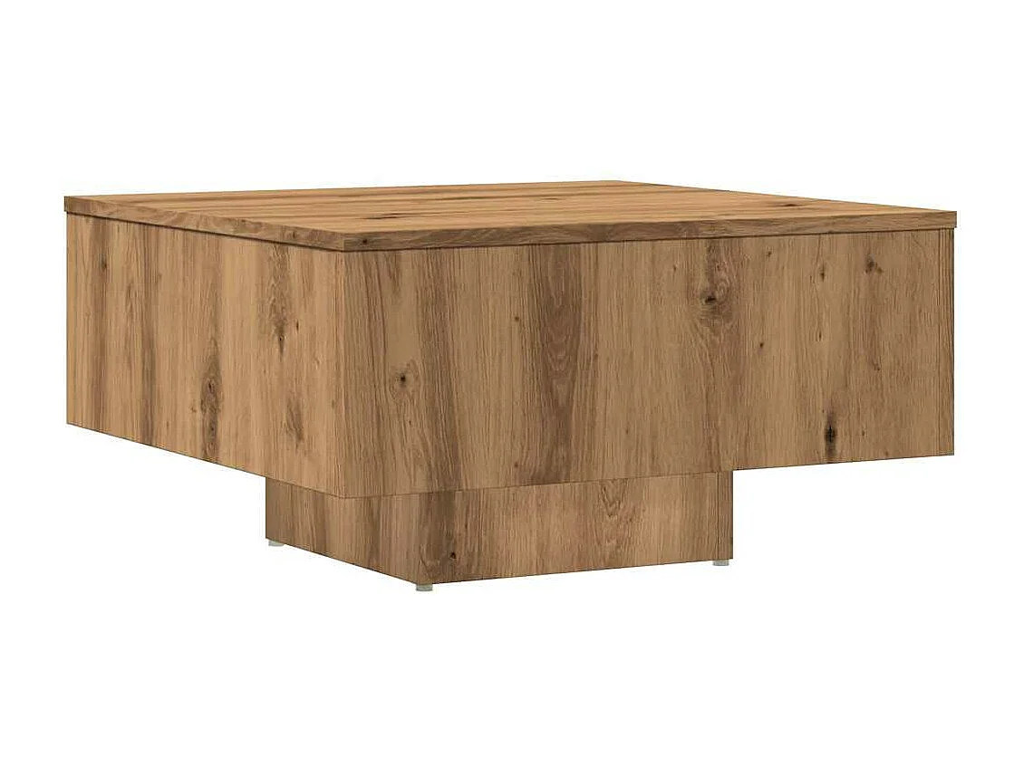 Mesa de centro roble craft 60x60x31,5 cm madera de ingeniería