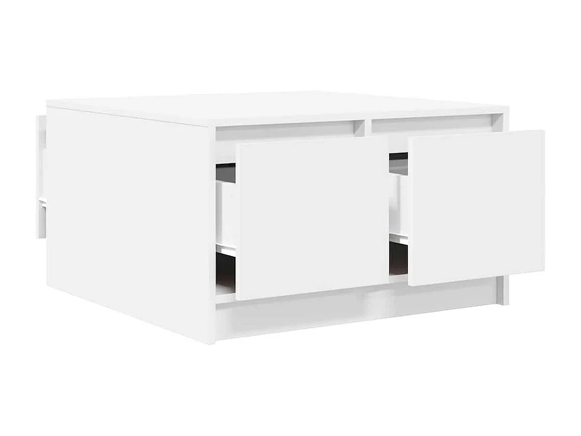 Salontafel met lades wit 70,5x70x40 cm