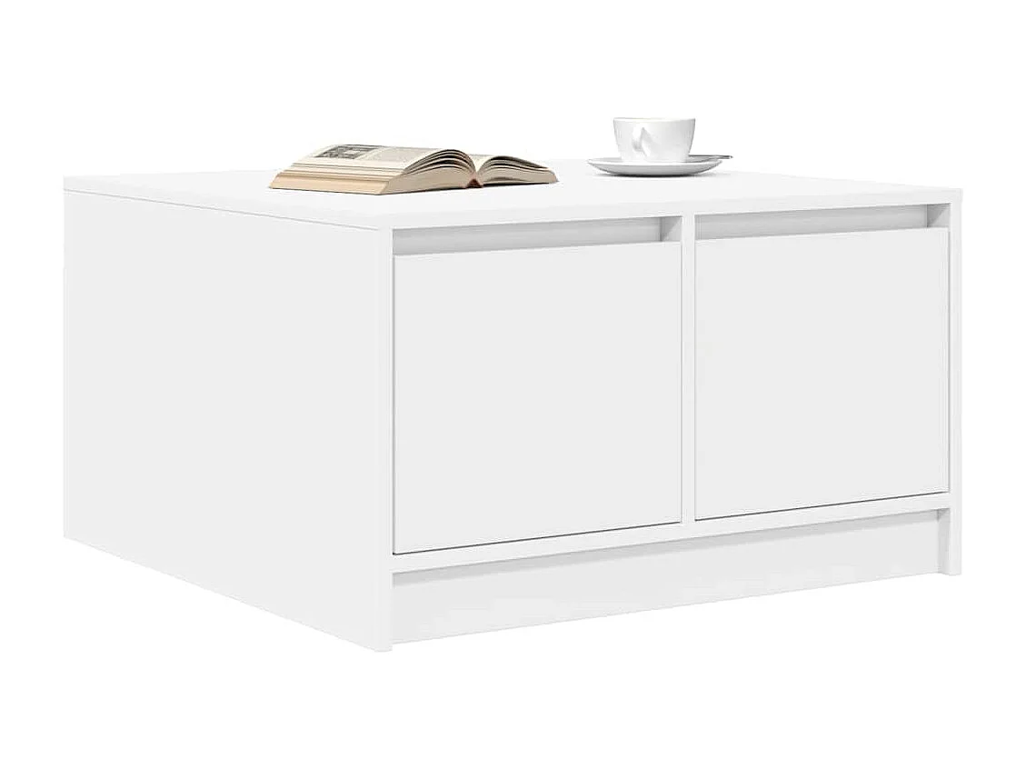 Tavolino con cassetti bianco 70,5x70x40 cm