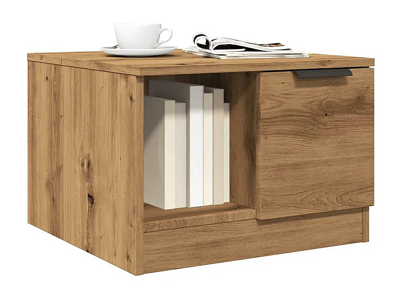 Tavolino artigianale in rovere 50x50x36 cm in legno ingegnerizzato