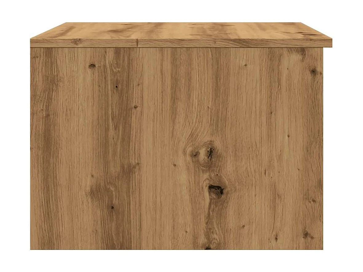 Table basse chêne artisanal 50x50x36 cm bois d'ingénierie