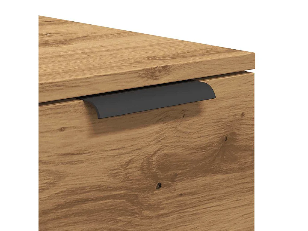 Table basse chêne artisanal 50x50x36 cm bois d'ingénierie