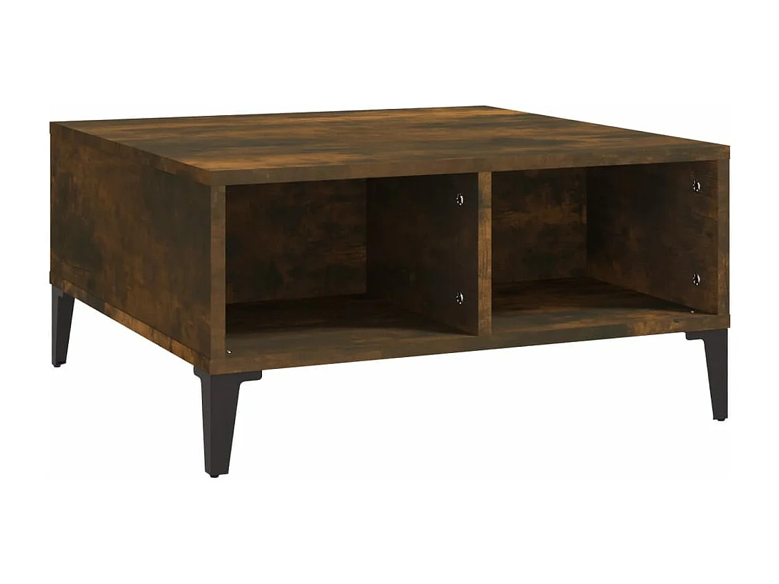 Table basse chêne fumé 60x60x30 cm bois d'ingénierie