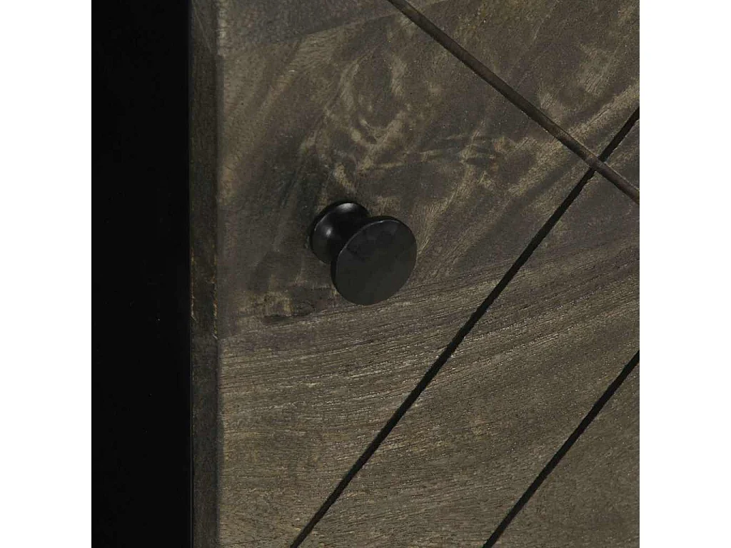 Table basse noir 80x50x40 cm bois massif de manguier