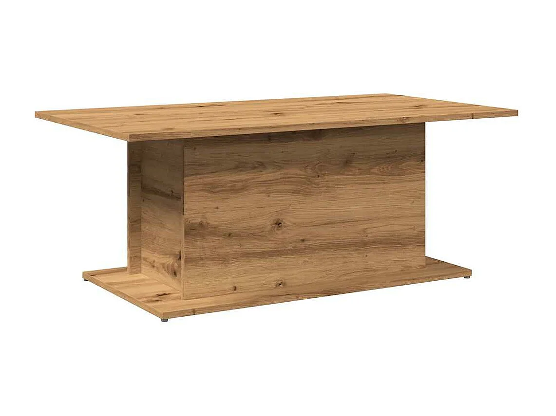 Table basse chêne artisanal 102x55,5x40 cm bois d'ingénierie